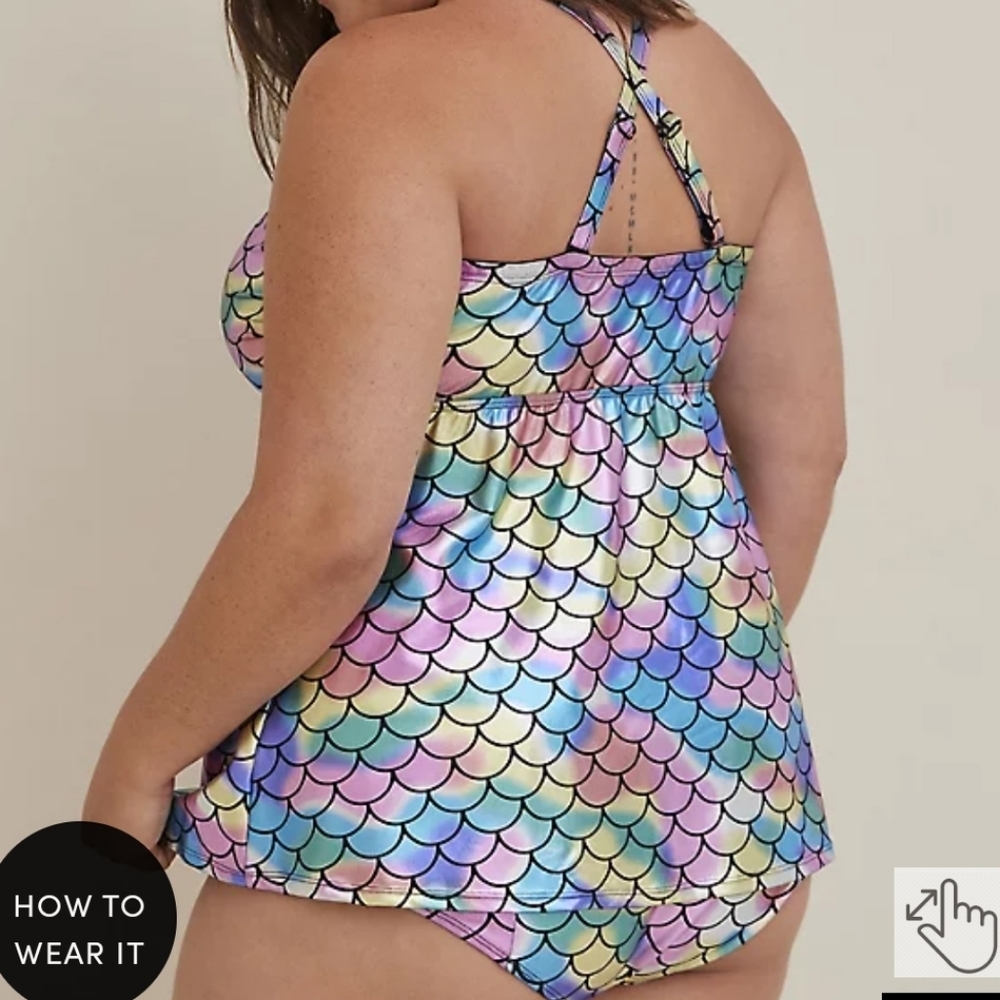 🆕️🧜‍♀️👙 4X MERMAID PASTEL FOIL TANKINI & BOTTOMS SWIM SET👙🧜‍♀️ - Picture 5 of 14